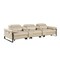 Homeroots 129" Beige Top Grain Leather Reclining Metal USB Sofa 720343 - alternate 1