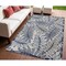 Homeroots 4' X 6' Navy Blue And Ivory Botanical Leaves Indoor Outdoor Area Rug 546652 - alternate 5