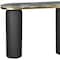 Homeroots 43" Black and Gold Genuine Marble and Steel Double Pedestal Console Table 668882 - alternate 3