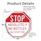 Signmission Stop Absolutely No Bottles No Excep, 18 inch X 18 inch, Vinyl Decal, 2PK OC-D-2PACK-18-241 - alternate 2
