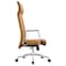 Leisuremod Aleen High-Back Office Chair in Upholstered Leather and Iron Frame, Swivel and Tilt, Acorn Brown AOT19LBRL - alternate 3