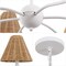 Jonathan Y Grady 35" 6-Light Grand Coastal Farmhouse Adjustable Swooping Arm Metal w/Hand-Woven Rattan Shades L JYL9560A - alternate 3