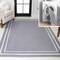 Jonathan Y Sloane Classic 2-Stripe Border Non-Slip Machine-Washable Gray/Cream 5 ft. x 8 ft. Area Rug WSH125A-5 - alternate 1