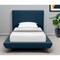 Homeroots Denim Blue Solid Wood Twin Upholstered Linen Bed 544843 - alternate 1