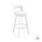 Armen Living Flynn 26in Swivel Counter Stool in Brushed Stainless Steel with White Faux Leather LCFLBABSWHI26 - alternate 4