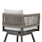 Homeroots 35" Light Gray Metal Swivel Low back Outdoor Counter Height Bar chair with Footrest 571164 - alternate 6