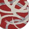 Homeroots 8' Red Beige And Gray Round Abstract Washable Indoor Outdoor Area Rug 599162 - alternate 4