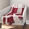 Homeroots 50" X 60" Red Woven Cotton Checkered Throw Blanket with Fringe 516567 - alternate 4