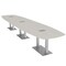 Skutchi Designs Arc Boat Conference Table, 45 in W, 144 in L, Ivory HAR-ABOT-48x144-DOU-K458-ESIL - alternate 1