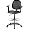 Boss Black Caressoft Drafting Stools W/Adj Arms & Footring B1691-CS - alternate 1