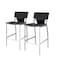Homeroots Set of Two 29" Black and Silver Metal and Faux Leather Low Back Bar Height Bar Chairs, 2PK 555055 - alternate 1