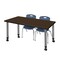 Regency Kee Mobile Adjustable Classroom Table W/ 2 Andy Mobile Chairs, 60 in W, 30 in L, Neo Walnut MT6030NWAPCGY45NV - alternate 1