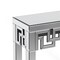 Homeroots 31" Silver Mirrored Glass Geo Pattern Console Table 568867 - alternate 5