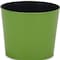 Homeroots 7in Lime Green Recycled Plastic Indoor Outdoor Round Pot Planter 488213 - alternate 2