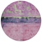 Homeroots 8' Blush And Mint Green Round Abstract Washable Indoor Outdoor Area Rug 618597 - alternate 5