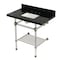 Kingston Brass 36-Inch Black Granite Console Sink with Acrylic Legs and Shelf, 8-Inch, 3-Hole KVPK36KASQB8 - alternate 1