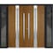 Vdomdoors Steel Double Doors Deux 1744 Natural Oak Sidelight Exterior Black Window Stainless Inserts Single M DEUX1744DEXD-OAKB-RH-W72+12 x H80 - alternate 1
