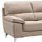Homeroots 64in Beige And Silver Faux Leather Loveseat 329567 - alternate 2