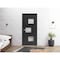 Vdomdoors Solid French Door 30 x 84in, Matte Black W/ Frosted Glass, Single Regular Panel Frame Trims Handle SETE6933ID-BLK-3084 - alternate 1