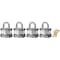 Master Lock Padlocks, Keyed Alike, Standard Shackle, Rectangular Steel Body, Steel Shackle, 5/8 in W, 4 PK 3QCOM - alternate 1