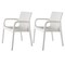 Homeroots Set of Four 24" White Faux Rattan Heavy Duty Plastic Outdoor Stacking Arm Chairs 565193 - alternate 3