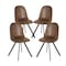 Homeroots Set of Four Brown and Black Upholstered Suede Dining Side Chairs, 4PK 568010 - alternate 6