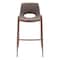 Homeroots Set of Two 30" Brown Faux Leather And Steel Low Back Bar Height Bar Chairs 555666 - alternate 6