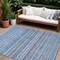 Homeroots 9' X 12' Sky Blue And Navy Blue Striped Washable Indoor Outdoor Area Rug 577809 - alternate 1