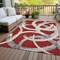Homeroots 5' X 8' Red Beige And Gray Abstract Washable Indoor Outdoor Area Rug 599161 - alternate 4