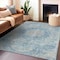 Homeroots 10' X 14' Blue Floral Medallion Washable Indoor Outdoor Area Rug 607901 - alternate 4