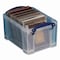 Really Useful Box Snap-Lid Storage Bin, 0.79 gal, 7.06in x 9.62in x 6.25in, Clear/Blue 3C - alternate 2