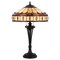 Homeroots 26" Black Metal Two Light Candlestick Table Lamp With Ivory and Red Dome Shade 524749 - alternate 4