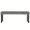 Homeroots 48" Gray and Black Tufted Velvet Upholstered Bench 569208 - alternate 2