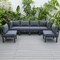Leisuremod Chelsea 6-Piece Patio Sectional Black Aluminum With Cushions, Black CSBL-6BL - alternate 5