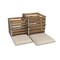 Homeroots Set Of 2 Square Brown Linen Fabric And Wood Slats Storage Benches 379837 - alternate 4