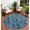 Homeroots 8' Gray Round Oriental Washable Indoor Outdoor Area Rug 563750 - alternate 1