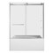 Kingston Brass 60" Acrylic Anti-Skid Alcove Left-Hand Drain Tub with Right Sliding Tub Door, White/Brushed Nickel KVTAM6032L22D8 - alternate 1