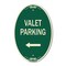 Signmission Valet Parking with Left Arrow, 12 Inch X 18 Inch Architectural Oval, Heavy Gauge Aluminum A-OV-G-1218-22750 - alternate 1