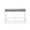 Homeroots 43" White and Gray Writing Desk With Two Drawers 543783 - alternate 6