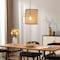 Vidalite Mazal 1-Light Pendant with Woven Wicker Shade, Stiched Velvet Detailing, Adjustable Hanging Height CE1009077 - alternate 3