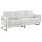 Leisuremod Lincoln Upholstered Leather Sofa with Gold Frame, White LA83W-L - alternate 1