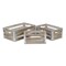 Homeroots Set of Three Natural Solid Wood And Metal Crate, 3PK 487702 - alternate 5