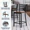 Flash Furniture HERCULES Black Ladder Back Metal Restaurant Counter Stool - Cherry Wood Seat, 2PK 2-XU-DG697BLAD-24-CHYW-GG - alternate 3