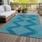 Homeroots 5' X 8' Teal Blue And Ivory Geometric Washable Indoor Outdoor Area Rug 598623 - alternate 5
