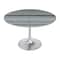 Homeroots 48" Gray and Silver Marble and Aluminum Pedestal Base Round Top Dining Table 572238 - alternate 4
