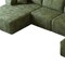 Homeroots 135" Green Corduroy Modular Compression Foam Sofa With Ottoman And Toss Pillows 712950 - alternate 2