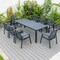 Leisuremod Chelsea Aluminum Outdoor 87in Dining Table, Black CT87BL - alternate 5