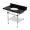 Kingston Brass 36-Inch Black Granite Console Sink with Acrylic Legs and Shelf, 8-Inch, 3-Hole KVPK3630KAB6 - alternate 1