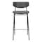 Homeroots Set of Two 26" Black Faux Leather and Steel Low Back Counter Height Bar Chairs, 2PK 555734 - alternate 3