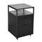 Homeroots 16" Black Wood Drawer Filing Cabinet 723071 - alternate 1
